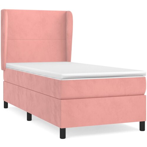 VidaXL Box spring postelja z vzmetnico roza 90x200 cm žamet, (20791557) Slike