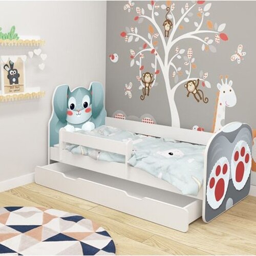ACMA KREVET ZA DECU ANIMALS 160X80 CM SA DODATNOM FIOKOM WHITE VII Cene