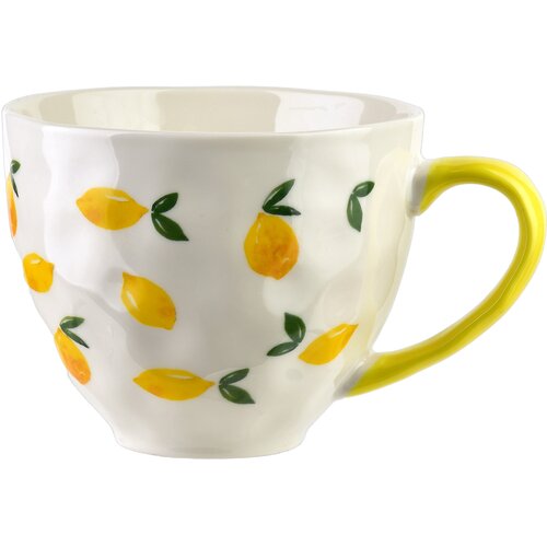 Mondex Skodelica porcelan Limone 400 ml 11x15x9 cm rumena 1 kos, (5000179533) Cene