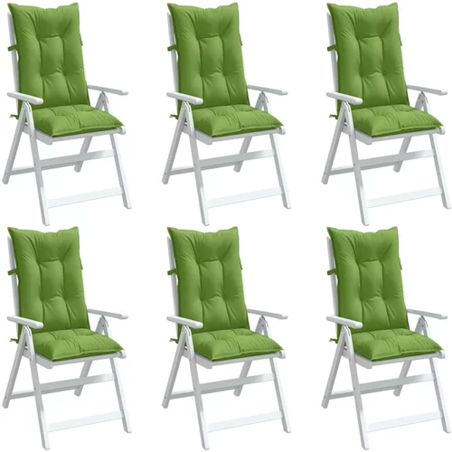vidaXL Jastuci za stolice 6 kom prošarano zelena 120x50x7cm od tkanine