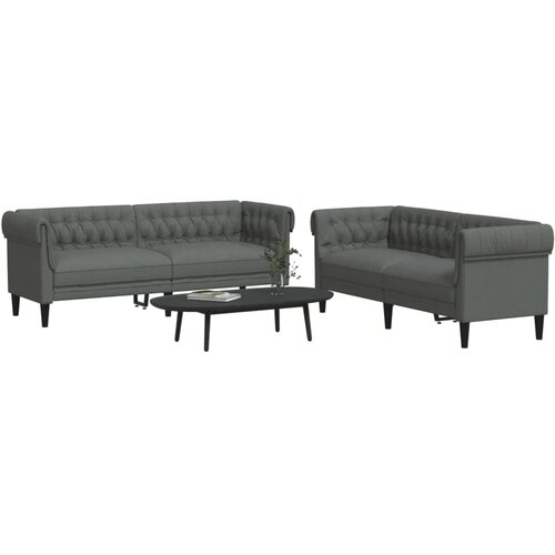 vidaXL Sedežna garnitura 2-delna temno sivo blago Cene