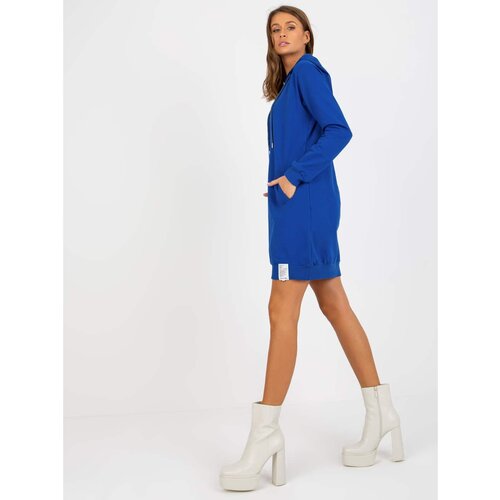 Fashion Hunters Basic dark blue sweatshirt dress with pockets Slike