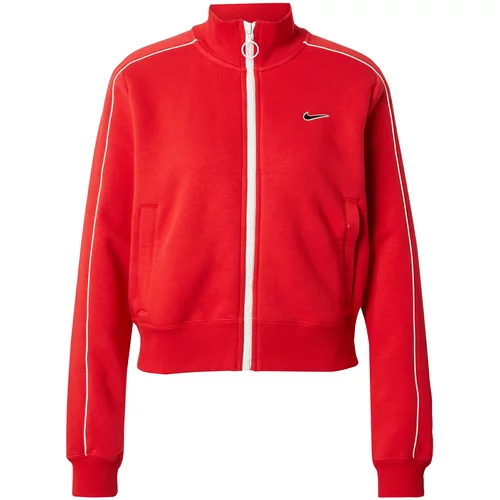 Nike Sportswear Jopa na zadrgo rdeča / črna / bela