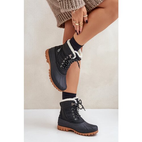 Kesi Lee Cooper Women's Lace-up Snow Boots with Fur LCJ-24-44-2868 Black Cijene