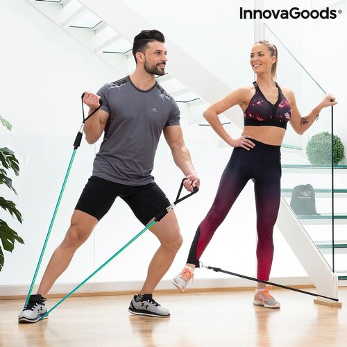 InnovaGoods Set traka otpora s dodacima i vodičem za vježbu Tribainer Slike