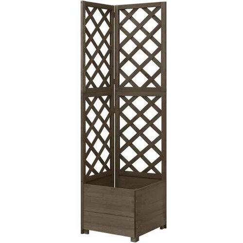  Kutna sadilica s re&scaron;etkom siva 40x40x150 cm od masivne jelovine Cijene