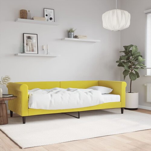  The Living Store Dnevna postelja z vzmetnico rumena 80x200 cm žamet - Dnevna Postelja Z Vzmetnico, (21441766) Cene