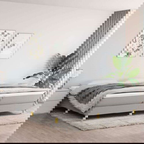  Za krevet s oprugama svjetlosivi 200x200 cm od tkanine Cene