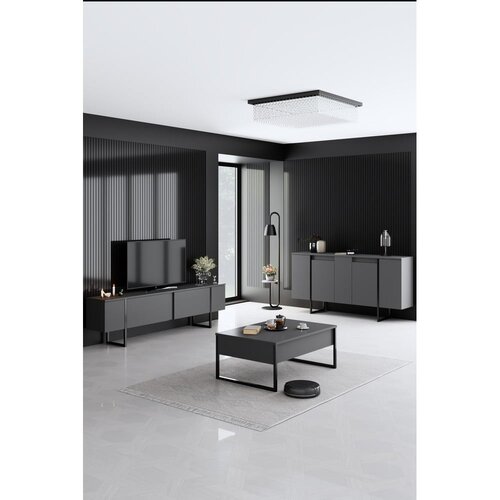 Kalune Design Luxe Komoda, Sivo-Crna Slike