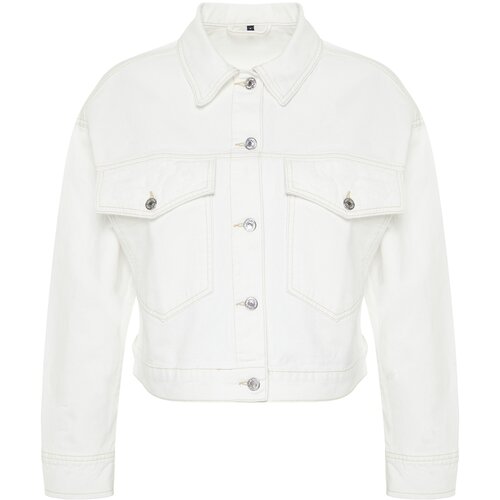 Trendyol White Oversize Denim Jacket Slike