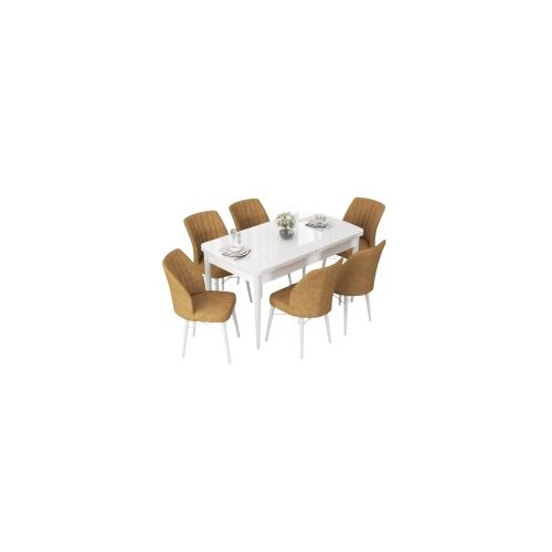 Hanah home set trpezarijski sto i 6 stolica nef white cappuccino Cene