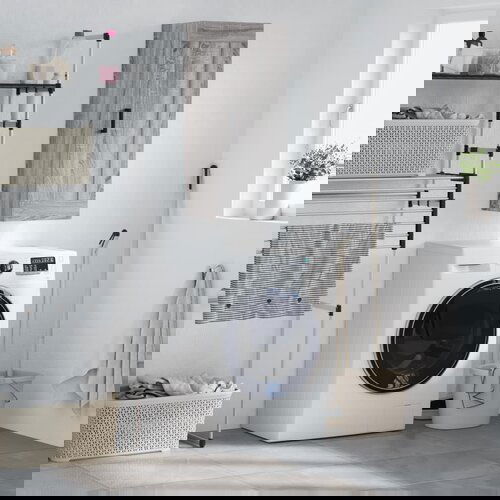 VidaXL Zidni ormarić siva boja hrasta 34,5x34x90 cm konstruirano drvo Slike