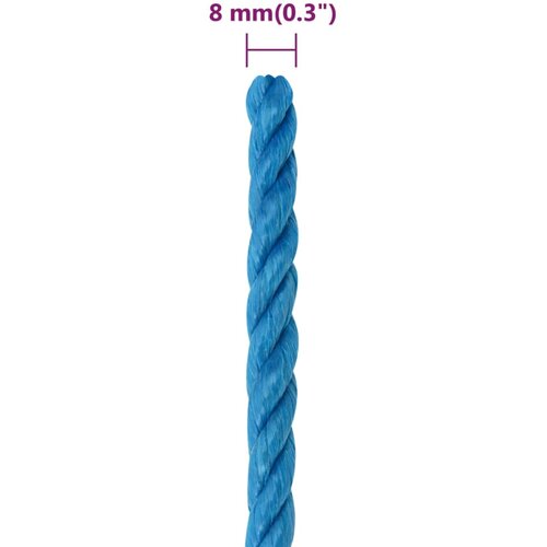  Radno uže plavi 8 mm 250 m od polipropilena Slike