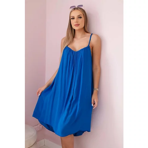 Kesi Women's viscose dress with straps - cornflower blue