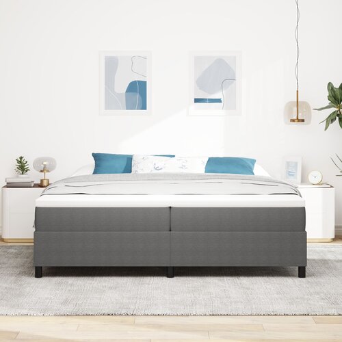 vidaXL Svetlo siva Les, Kovina 200 x 200 cm Platforma postelja Cene