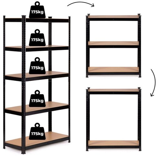  Metalna polica 180x90x40 cm za garažu ili podrum, 5 polica, nosivost 875 kg ModernHome Cijene