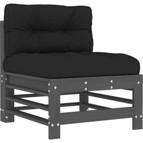 Maison Chic Sredinski kavč - Sofa - Kanape z blazinami siv trden borov les, (21727319) Cene