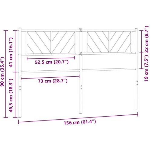  Metalno zamjensko uzglavlje bijelo 150 cm Slike