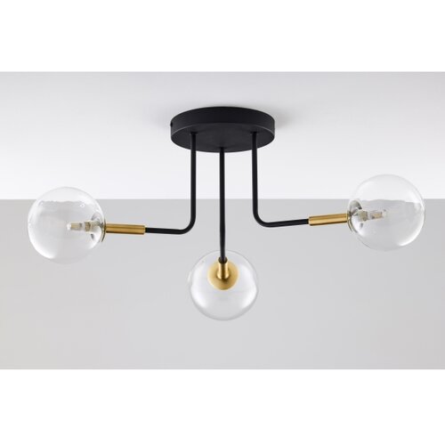Jupiter 2039 - Luster na &amp;scaron;ipci BURANO 3xG9/10W/230V crna/zlatna/prozirna Slike