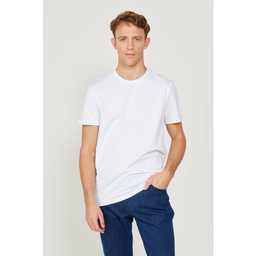 ALTINYILDIZ CLASSICS men's white slim fit slim fit crew neck cotton short sleeve t-shirt Slike