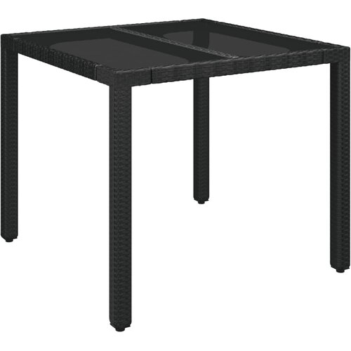  3-dijelni vrtni blagovaonski set s jastucima od poliratana crni Crna Dužina stola 90 cm Slike