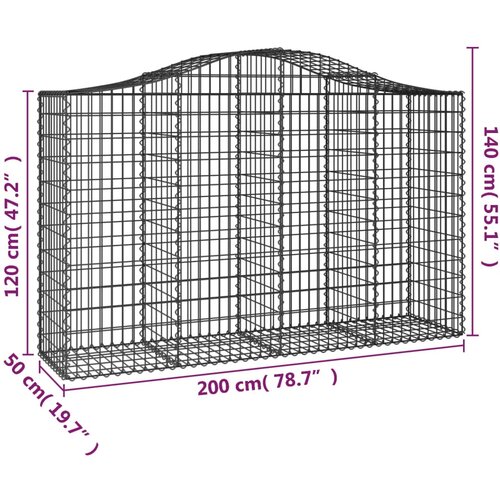  Lučne gabionske ko&amp;scaron;are 25kom 200x50x120/140cm pocinčano željezo Slike
