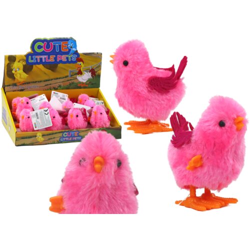  Jumping Chicken Toy Wind-Up Figurine Pink Cene