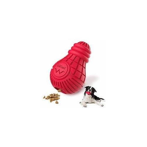 GiGwi igračka za pse sijalica od gume crvena M Slike