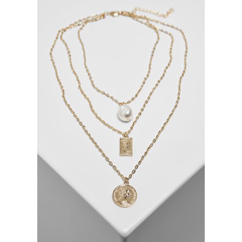 Urban Classics Accessoires Layering Pearl Basic Necklace Gold Cene