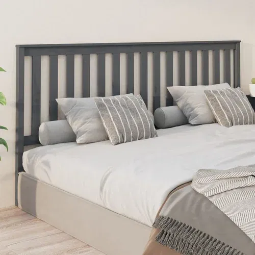  Uzglavlje za krevet sivo 206 x 6 x 101 cm od masivne borovine