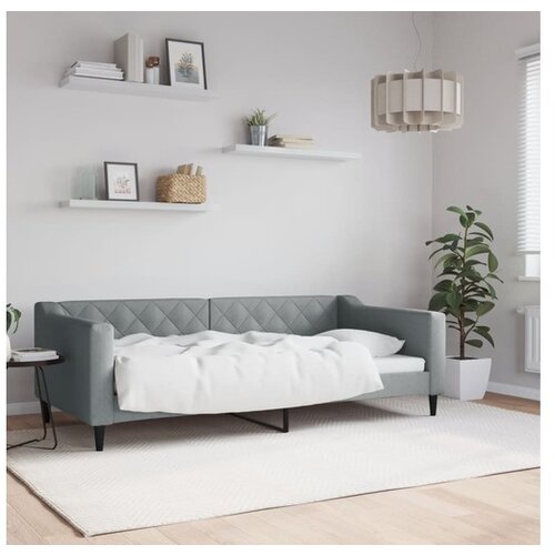 vidaXL Raztegljiva postelja svetlo siva 90x190 cm blago Cene
