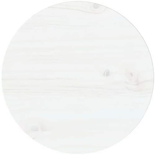  Ploča za stol bijela Ø 30 x 2 5 cm od masivne borovine