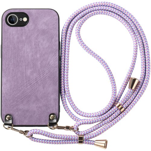 AVIZAR Etui za iPhone 17e videz vintage usnja z nastavljivo vrvico, Vijolična, (5000275139) Cene