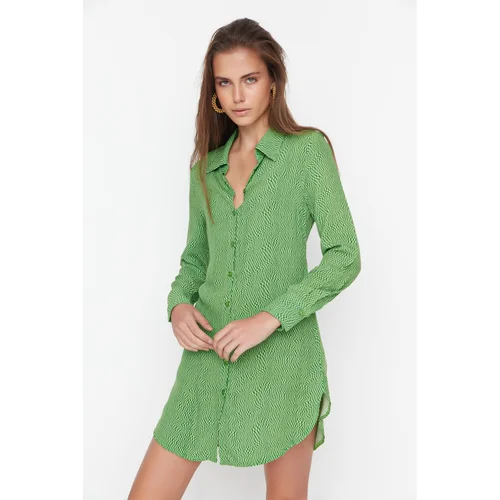 Trendyol Green Back Detailed Shirt Dress