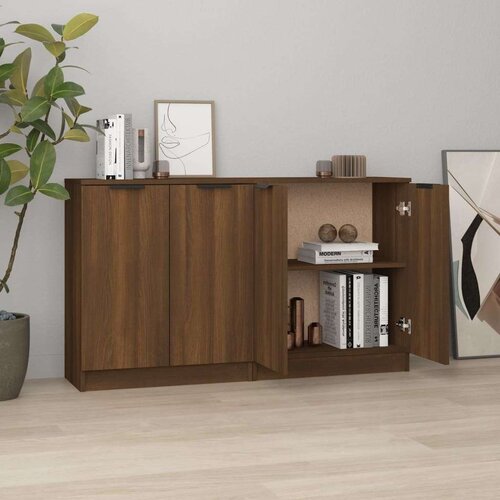  Komoda 2 kosa rjav hrast 60x30x70 cm konstruiran les, (20654132) Cene
