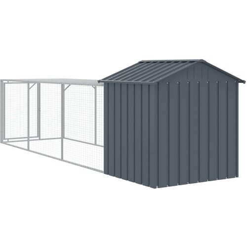  Kavez za koko&amp;scaron;i s igrali&amp;scaron;tem antracit 117x405x123 cm čelični Slike