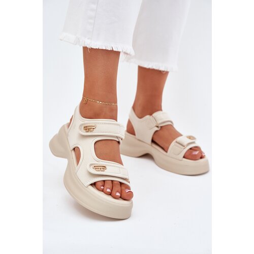 EVENTO Women&amp;#039;s sandals with golden details beige Luvira Slike