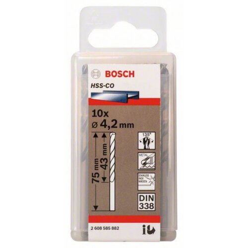 Bosch burgija za metal hss-co, din 338 4,2 x 43 x 75 mm, 1 komad ( 2608585882. ) Cene