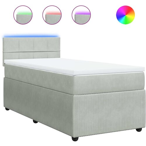 Box spring krevet s madracem svjetlosivi 100x200 cm bar&amp;scaron;unasti Slike