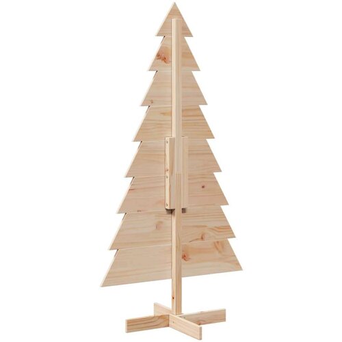 VidaXL Drveno ukrasno božićno drvce 150 cm od masivne borovine Slike