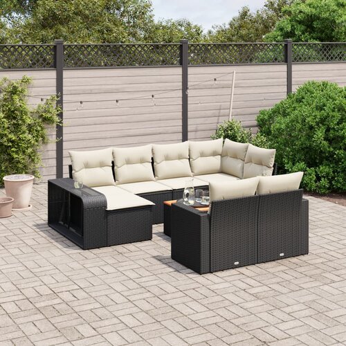 vidaXL 11-dijelni set vrtnih sofa od poliratana s jastucima crni Cijene