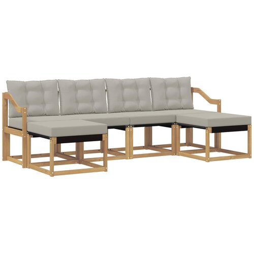 vidaXL Zunanja garnitura za sedenje 6 pcs Bela in svetlo siva, (5000282519) Cene