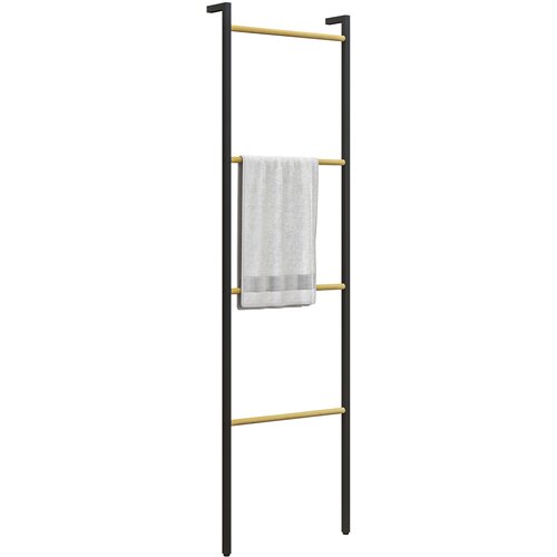HOMCOM regalni stolp jeklo, bambus 49D x 5,5&Scaron; x 167,5V cm črno+naravno, (5000242314) Cene