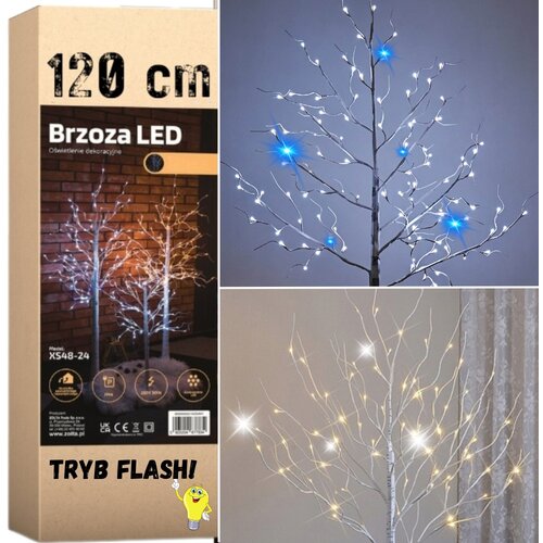 Zolta božična dekoracija z brezo, led lučko za drevce, 120 cm, 96 led lučk, hladne, (5000092441) Cene