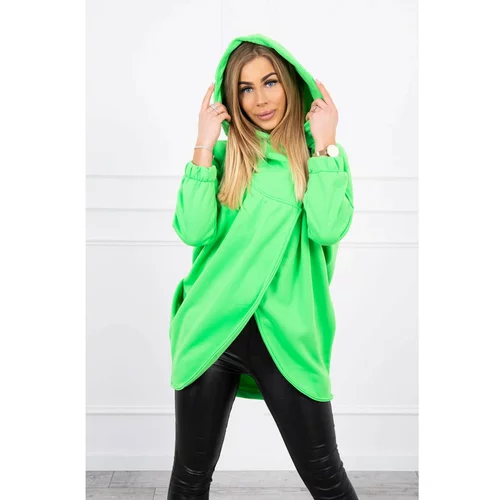 Kesi Sweatshirt with short zipper green neon