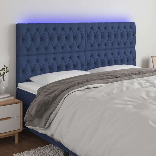  Uzglavlje plavo 200x7x118/128 cm od tkanine Cijene