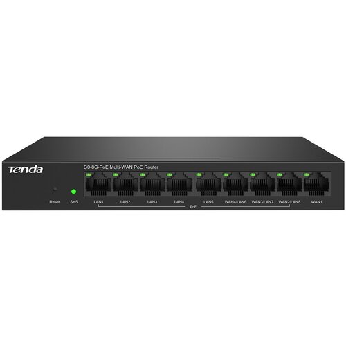 Tenda G0-8G-PoE wired router Gigabit Ethernet Black Slike