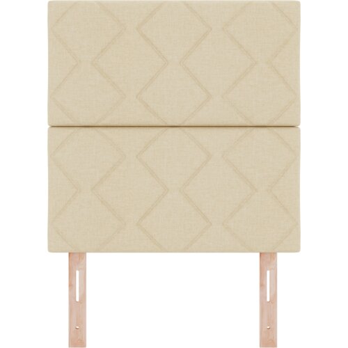  LED Uzglavlje s Uzorkom Dijamantnih Blokova Krem 80 cm Tkanina Slike