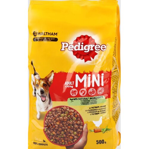 Pedigree Mini Adult perutnina/zelenjava/riž 500 g Cene