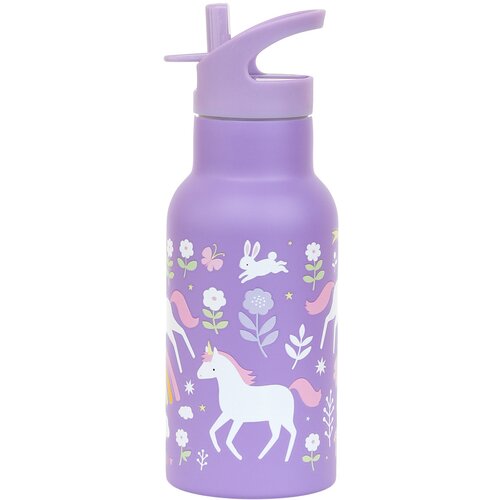 A Little Lovely Company nerjavni bidon za pijačo, 350 ml – samorogi in mavrica Cene